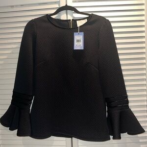 STS Sail To Sable Black Dressy top Ruffle sleeve‎ women’s M